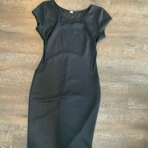 🥂Black Mesh Cutout Body Con Dress Size S